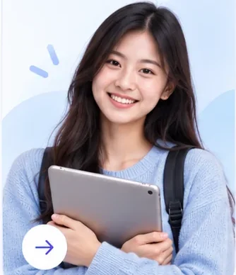 Pelajar memeluk tablet